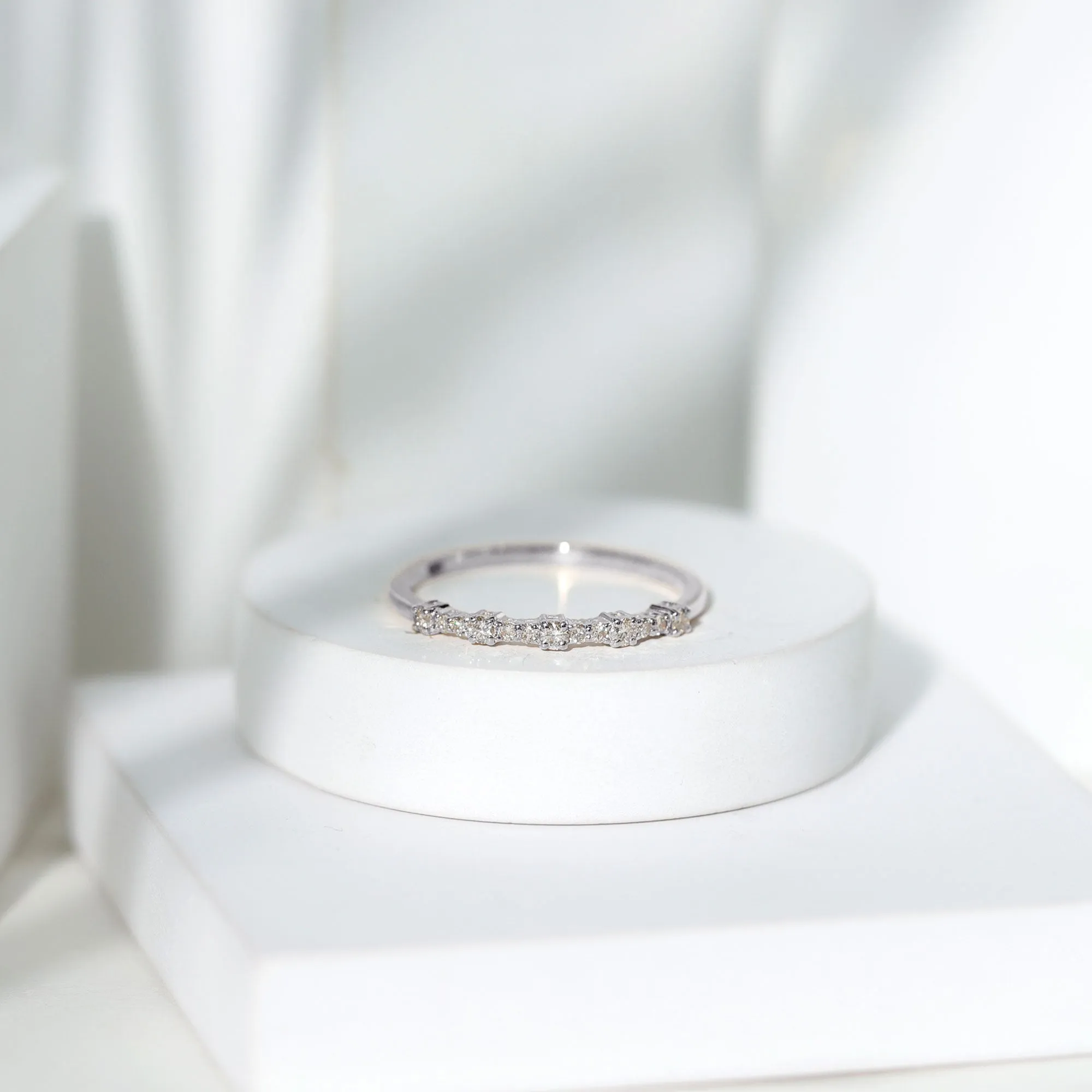 Minimal Diamond Half Eternity Stackable Ring