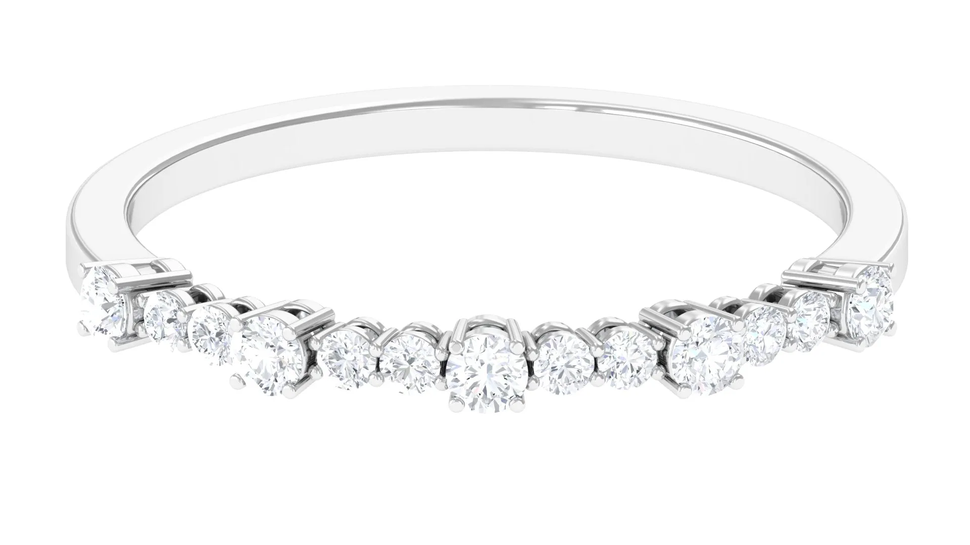 Minimal Diamond Half Eternity Stackable Ring