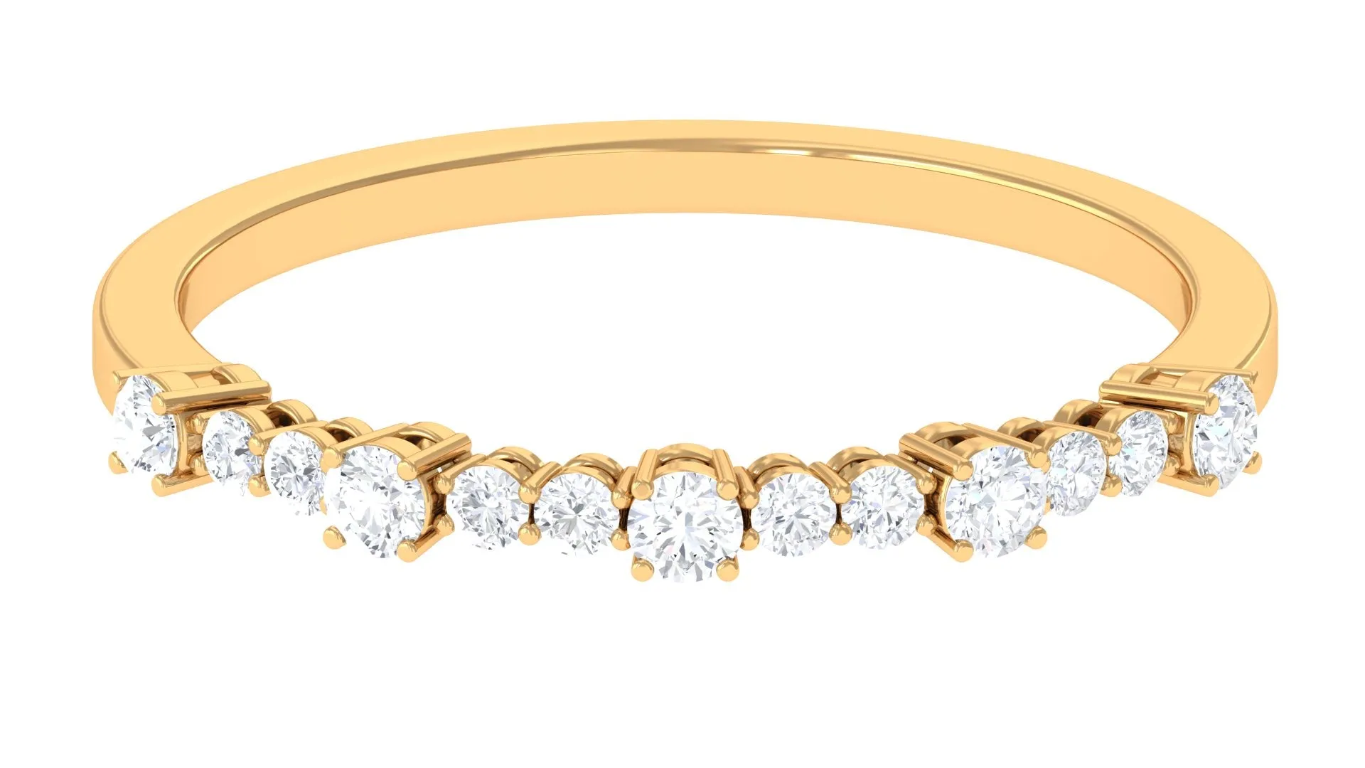Minimal Diamond Half Eternity Stackable Ring