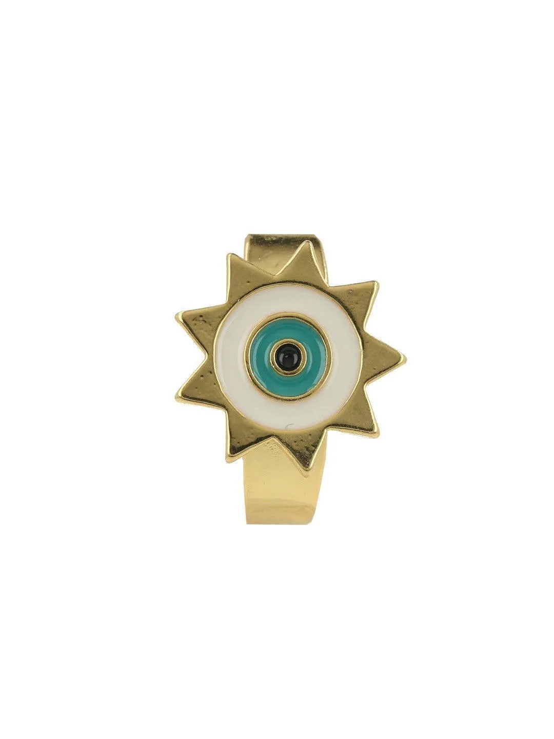 Minimal Evil Eye Ring Ivory
