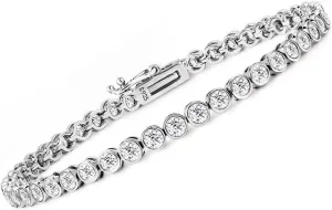 Moissanite Tennis Bracelet Women Men: 3MM 925 Sterling Silver 14k White Gold Plated 4.3CT VVS1 D Color Tennis Chain Bracelets Elegant Lab Diamond Moissanite Jewelry Anniversary Necklaces for Women Wife Mom