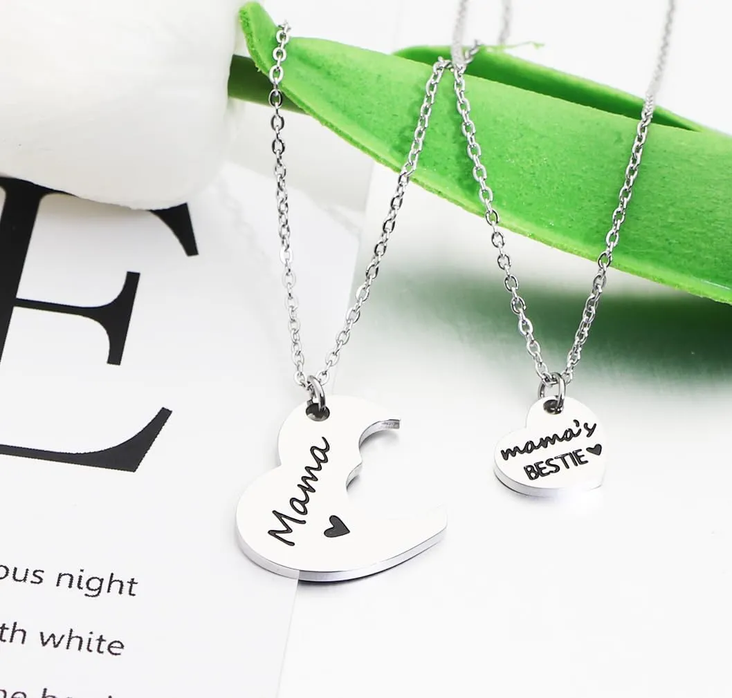 Mom & Daughter Necklace Set - Matching Mama & Me Gift Set for Mother & Daughter
