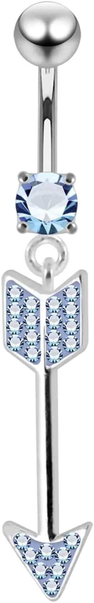 Multi Crystal Stone Colorful Stylish Arrow Dangling 925 Sterling Body Jewelry