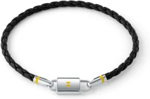 MVMT Men's Jewelry - Fashion Accessory - Stainless Steel Leather Braided Bracelet - Black/Silver