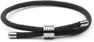 Nautical Woven Friendship Rope Boho Bracelet Handmade Wrap String Steel Charm Adjustable
