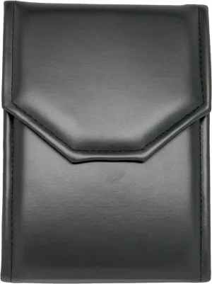 Necklace Display Pearl Folder 7x5 inch Small Travel Jewelry Case - Wedding Jewelry Storage Holder with Smooth Finish - Jewelry Organizer Necklace Box - Black/White Stitched