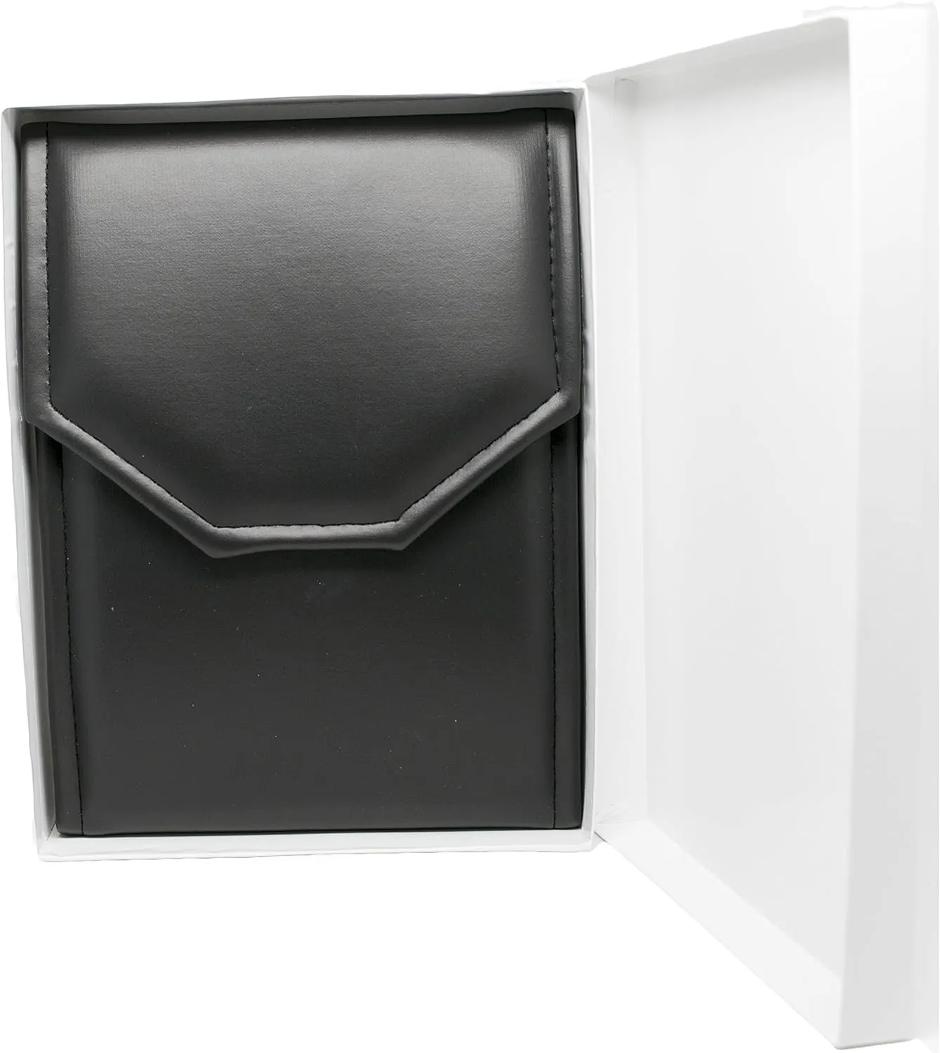 Necklace Display Pearl Folder 7x5 inch Small Travel Jewelry Case - Wedding Jewelry Storage Holder with Smooth Finish - Jewelry Organizer Necklace Box - Black/White Stitched