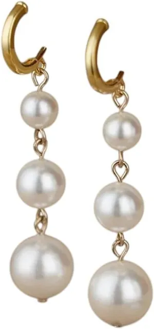 New 2026 Unisex Classic Retro Pearl Long Earrings For Women White Red Imitation Round Korean Fashion Party Wedding Temperament Jewelry Trendy Accessories Creative Gift For Women And Men