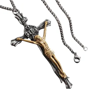 New For Trendy 2025 Classic Christian Jesus Cross Pendant Necklace For Men Women Personality Charm Religious Prayer Amulet Jewelry Gift Jewelry Fashion Accessories Creative Gift