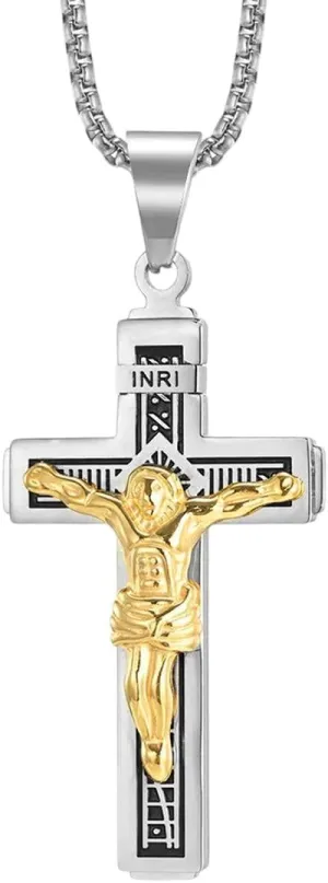 New for Trendy 2025 Classic Christian Jesus Cross Pendant Necklace for Men Women Personality Charm Religious Prayer Amulet Jewelry Gift Jewelry Fashion Accessories Creative Gift
