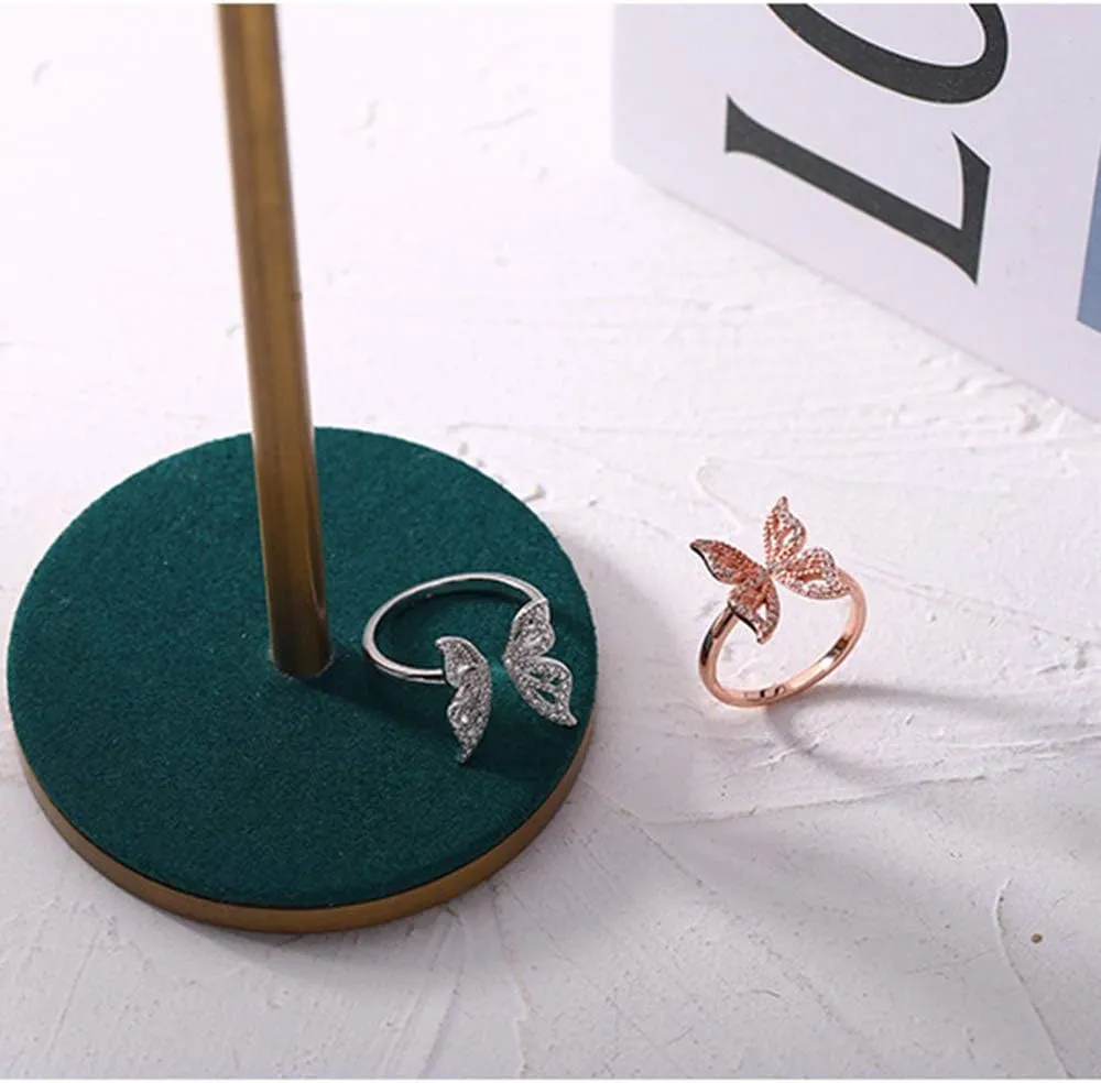NewZenro Luxury CZ Butterfly Open Ring for Women Teenage Girls Elegant 925 Sterling Silver Cubic Zirconia Engagement Statement Adjustable Knuckles Finger Rings for Her Girlfriend Wedding Birthday