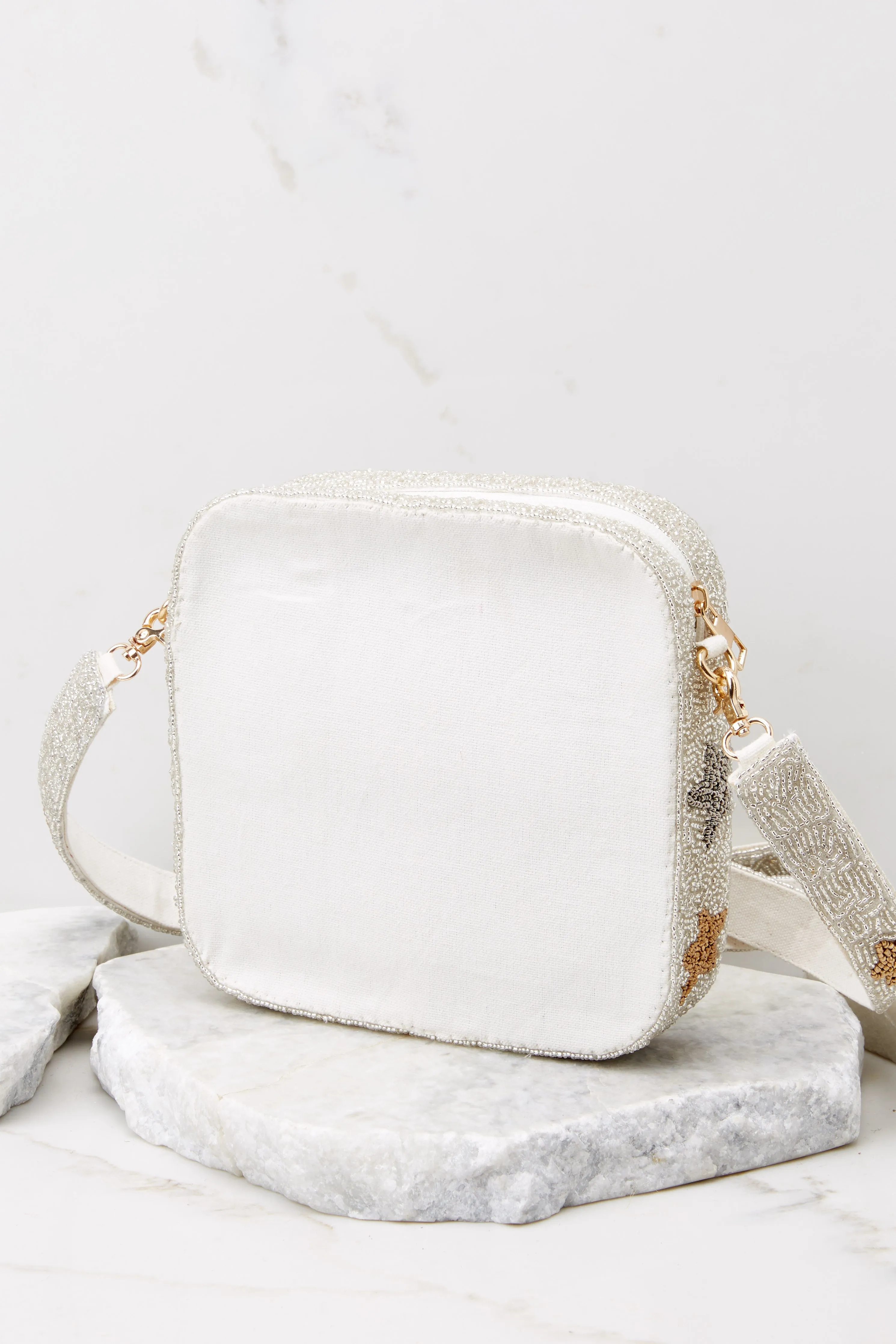 Night Of Lights Silver Multi Beaded Bag