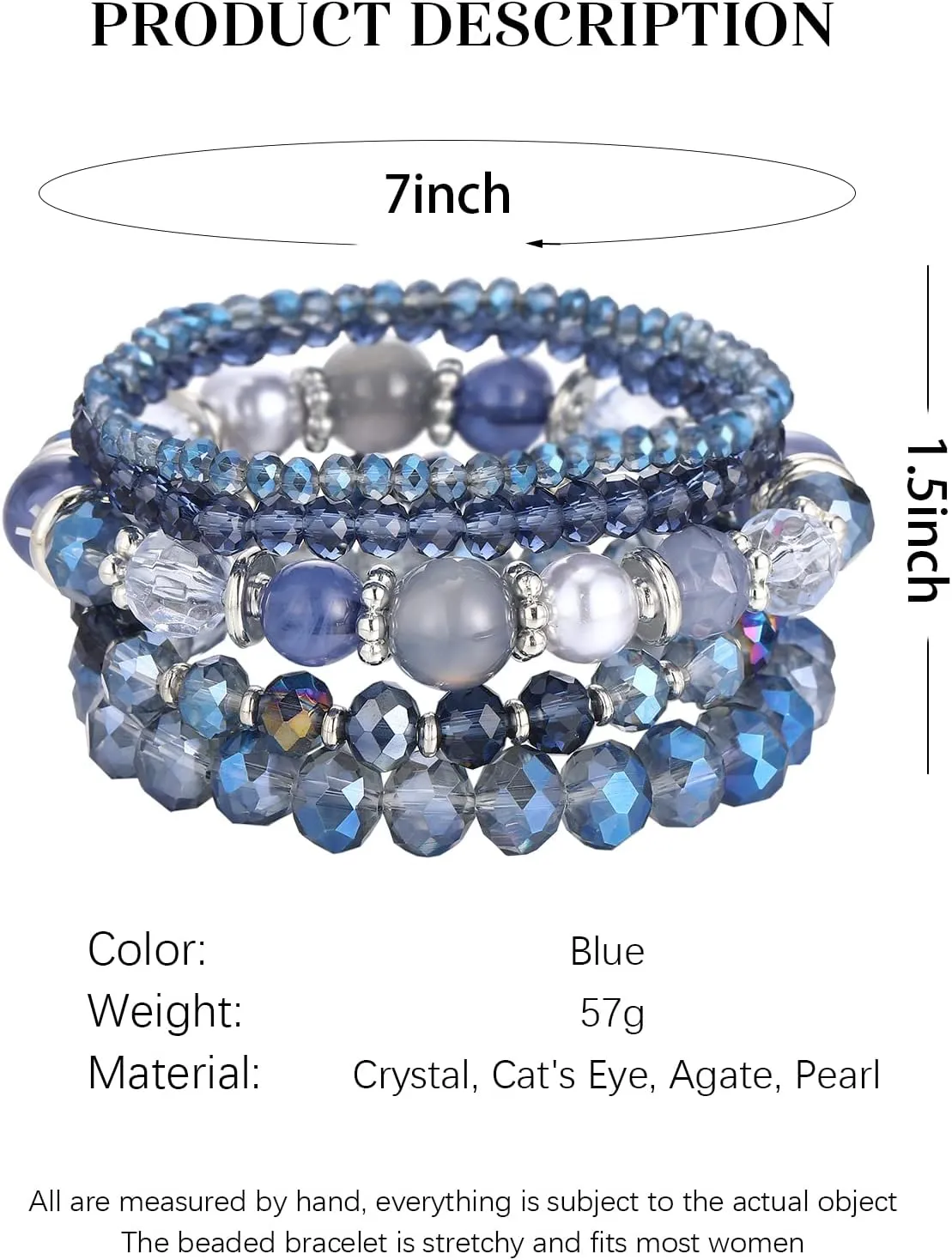 Noessla Beaded Boho Stretch Bracelet Colorful Stackable Crystal Beads Bracelets Trendy Costume Jewelry Mothers Day Gifts for Women