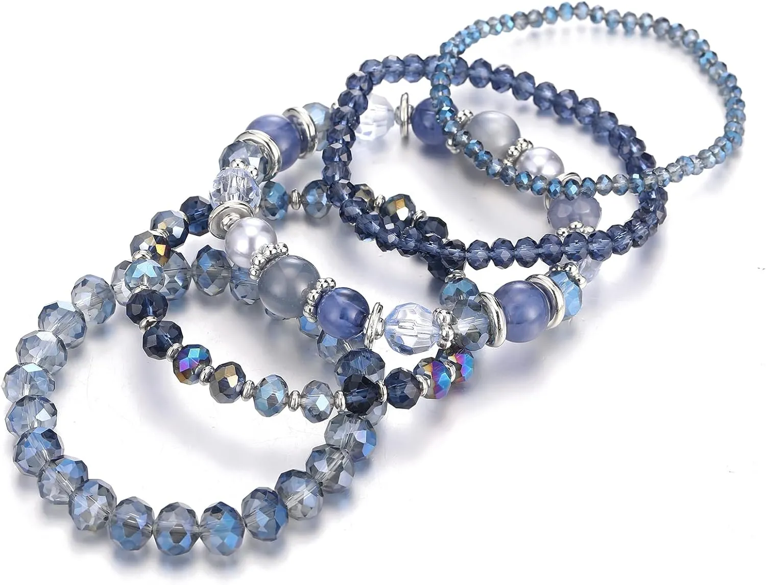 Noessla Beaded Boho Stretch Bracelet Colorful Stackable Crystal Beads Bracelets Trendy Costume Jewelry Mothers Day Gifts for Women