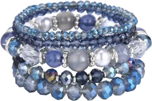 Noessla Beaded Boho Stretch Bracelet Colorful Stackable Crystal Beads Bracelets Trendy Costume Jewelry Mothers Day Gifts for Women
