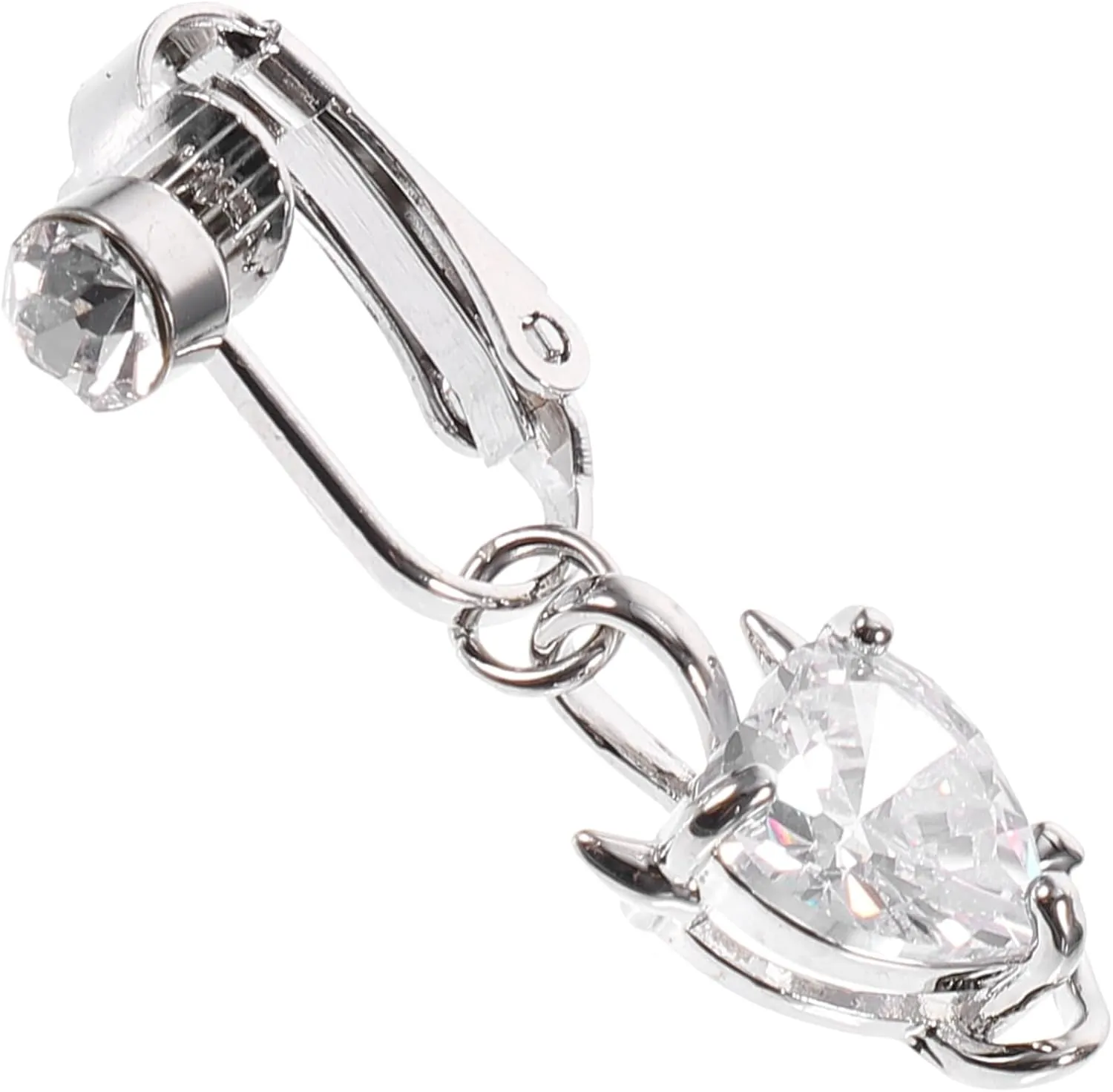 Non Piercing Navel Ring for Women Clip Belly Ring with Elegant Dangle Fake Belly Button Jewelry for Fashion Lovers