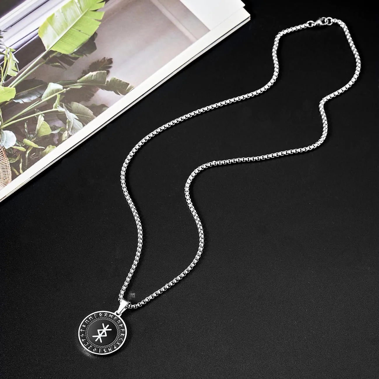 Nordic Viking Rune Necklace Love Protection Strenght Courage Health Good Luck Viking Symbol Pendant Stainless Steel Viking Jewelry