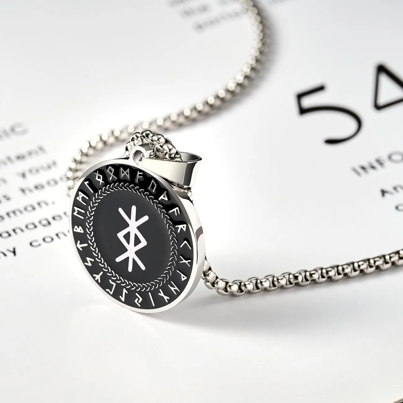 Nordic Viking Rune Necklace Love Protection Strenght Courage Health Good Luck Viking Symbol Pendant Stainless Steel Viking Jewelry