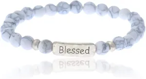 NTLX Christian Bracelets for Women  Blessed Bracelet  Natural Stone Stretch Prayer Bracelet  Inspirational Message Jewelry - Great Gift