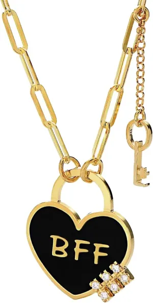 OAK&LUNA - Personalized Heart On Lock Enamel Necklace/Bracelet/Earrings with Diamonds - Dainty Gift for Her, Mom, Girlfriend - Custom Jewelry for Birthday, Christmas, Mother's Day