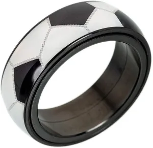 PAMTIER Unisex Stainless Steel Outdoor Sport Spinner Ring Unique NBA Basketball Band