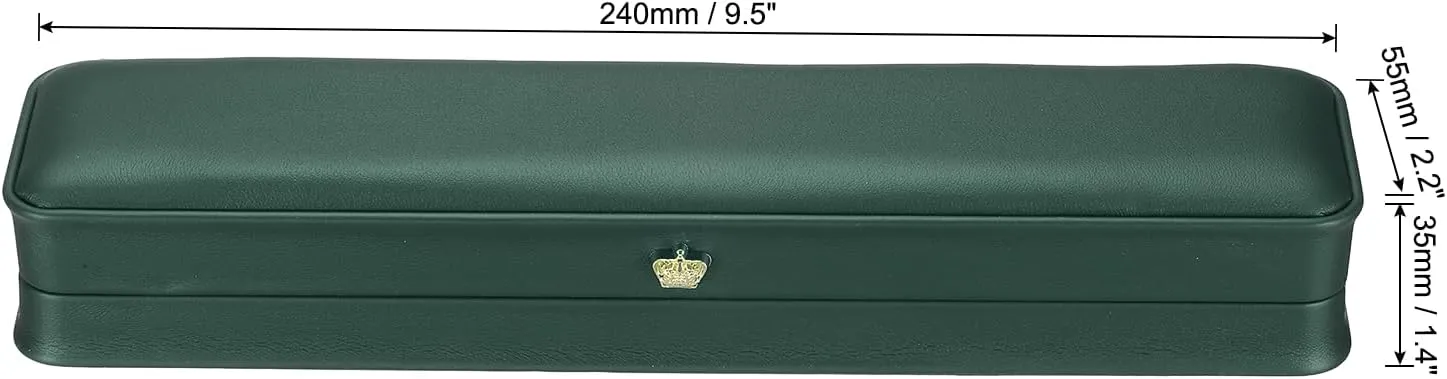 PATIKIL Velvet Necklace Box, 2 Pack Long Chain Box Vintage Jewelry Holder for Wedding Engagement Proposal Ceremony Anniversary Style 4, Green