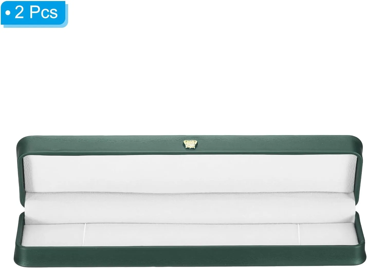 PATIKIL Velvet Necklace Box, 2 Pack Long Chain Box Vintage Jewelry Holder for Wedding Engagement Proposal Ceremony Anniversary Style 4, Green