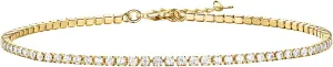 PAVOI 14K Gold Plated Tennis Anklets for Women | Tennis Ankle Bracelet for Women