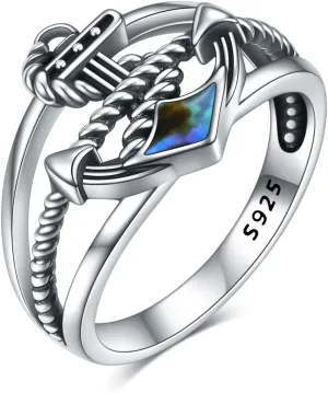 Pentagram/Tree of Life/Witches Knot/Anchor/Thor Hammer Ring Sterling Silver Celtic Knot Wiccan Rings Viking Jewelry Gifts for Women