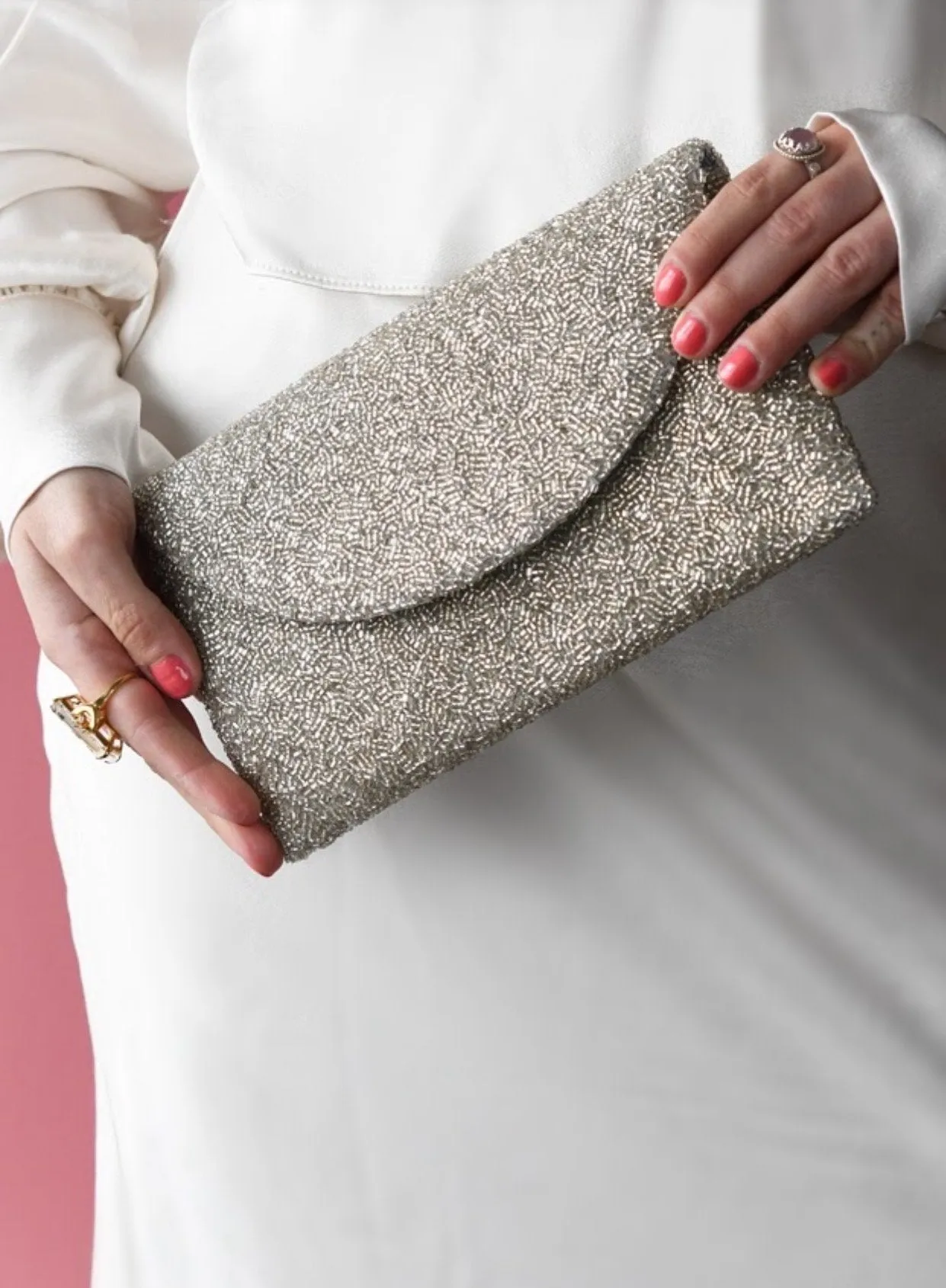 Personalized Beaded Envelope Clutch