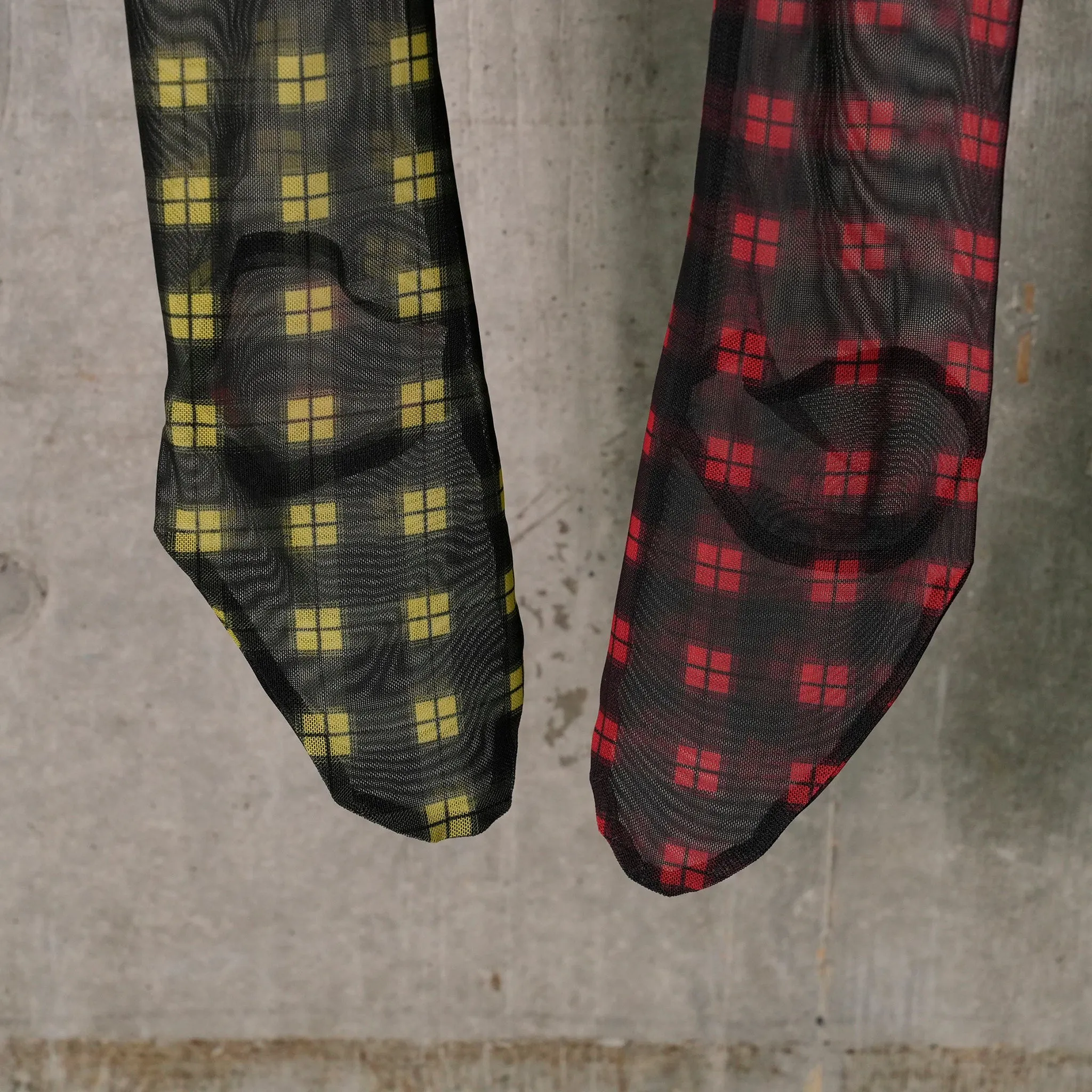 PLAID MESH LEGGINGS / MULTI