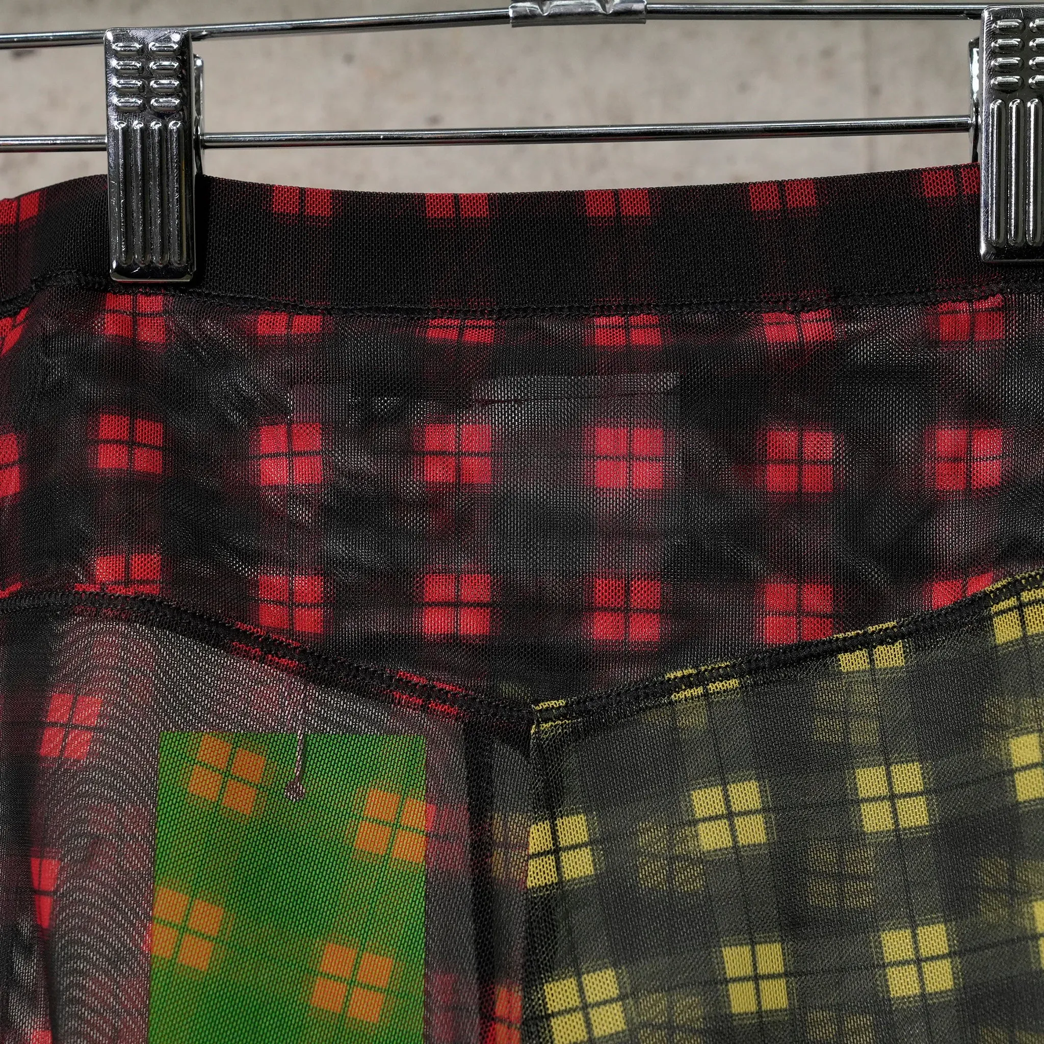 PLAID MESH LEGGINGS / MULTI