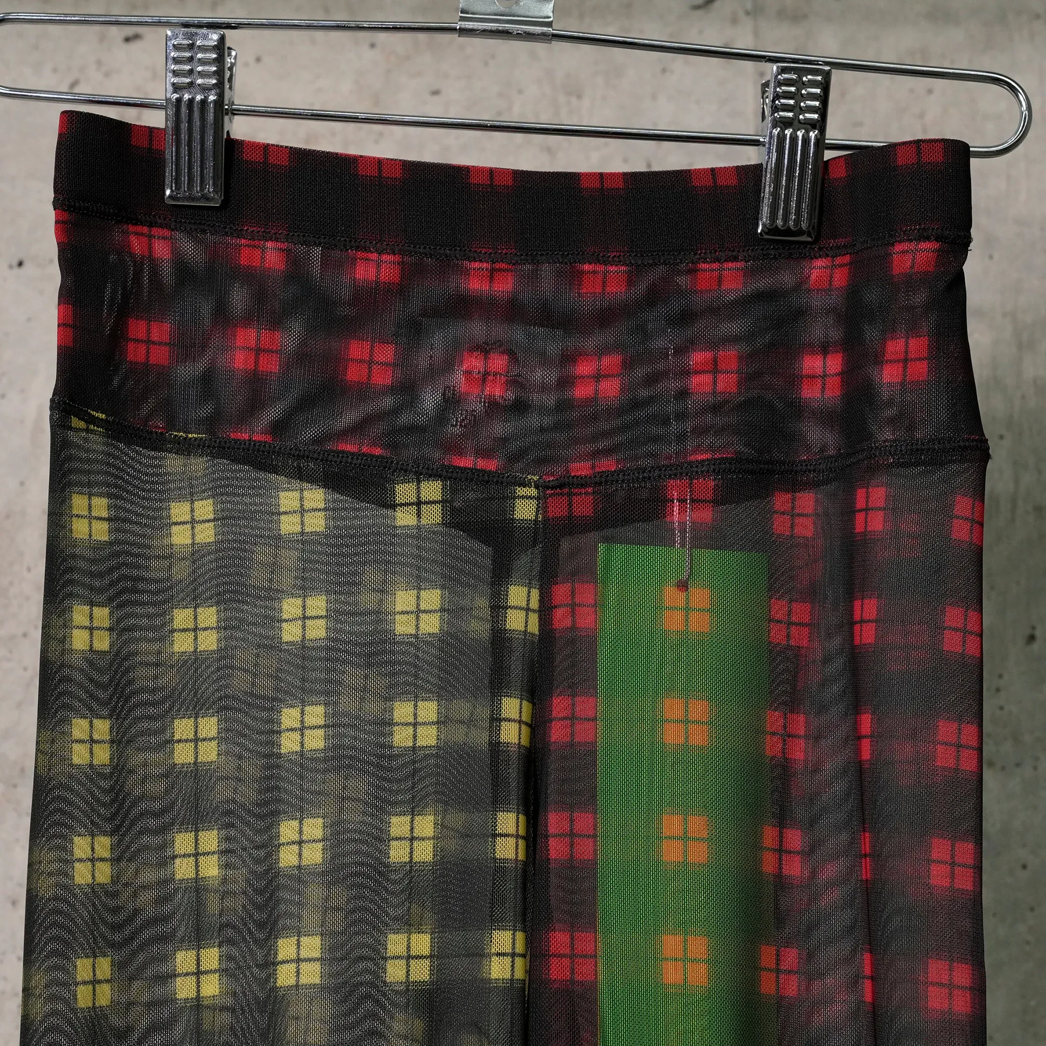 PLAID MESH LEGGINGS / MULTI