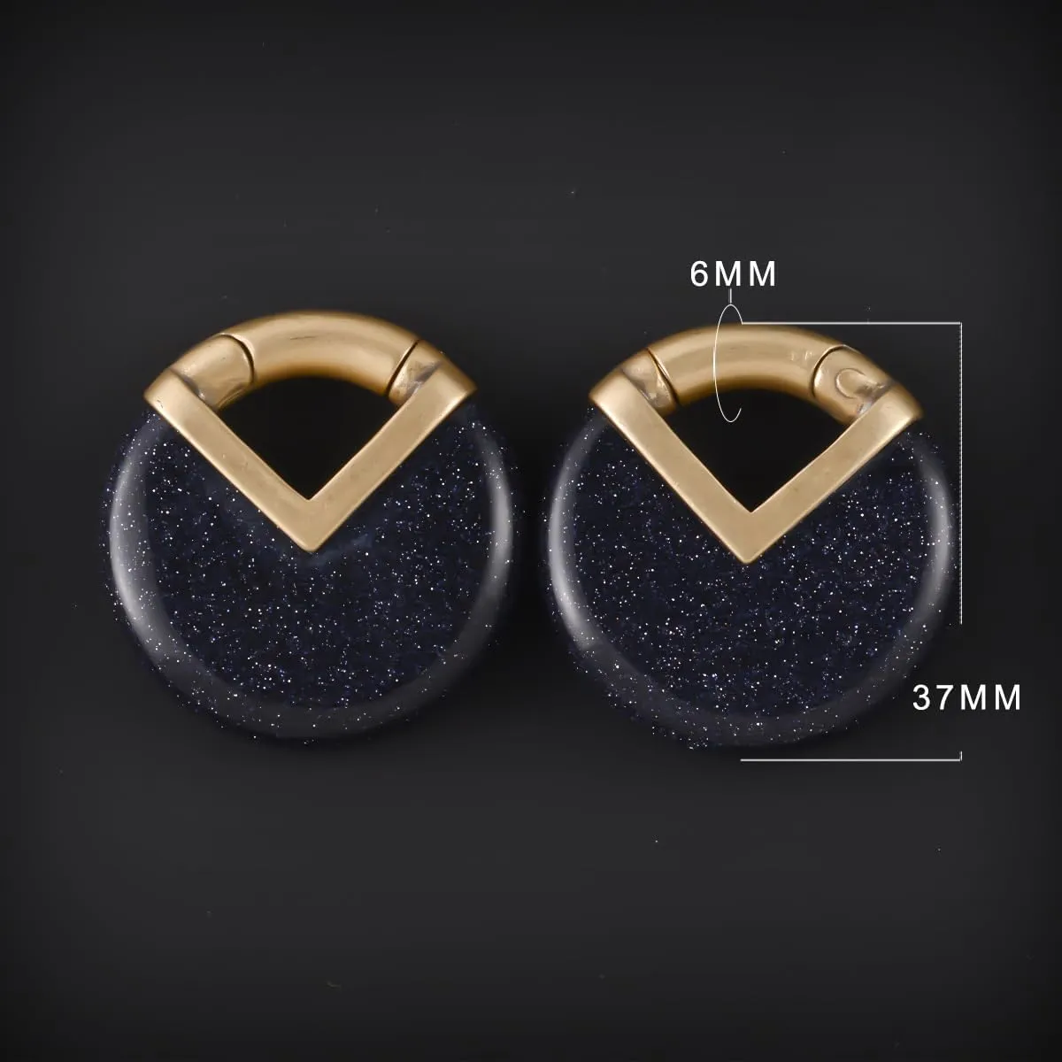 PONWAG 1 Pair Seamless Ear Weight Hoop Gauge Earrings For Stretched Ears Dangle Gauge Hanger 2g 0g 00g Plug Tunnels For Ear Women Body Piercing Jewelry