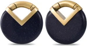 PONWAG 1 Pair Seamless Ear Weight Hoop Gauge Earrings For Stretched Ears Dangle Gauge Hanger 2g 0g 00g Plug Tunnels For Ear Women Body Piercing Jewelry