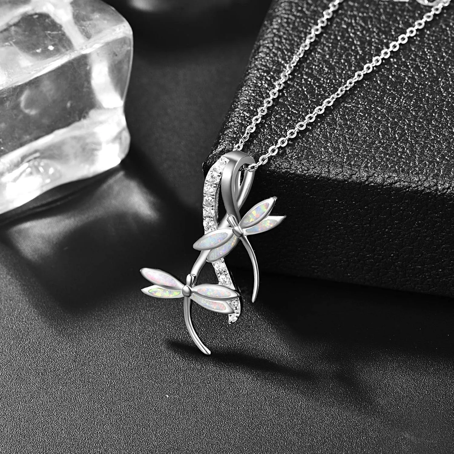 PRAYMOS Graduation Gifts 925 Sterling Silver Dragonfly Necklace for Women Dreamy Dragon fly Pendant Dragonfly Jewelry Birthday Gifts 18 2" Adjustable Chain