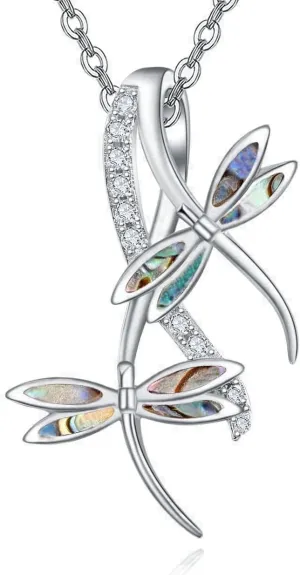 PRAYMOS Graduation Gifts 925 Sterling Silver Dragonfly Necklace for Women Dreamy Dragon fly Pendant Dragonfly Jewelry Birthday Gifts 18 2" Adjustable Chain
