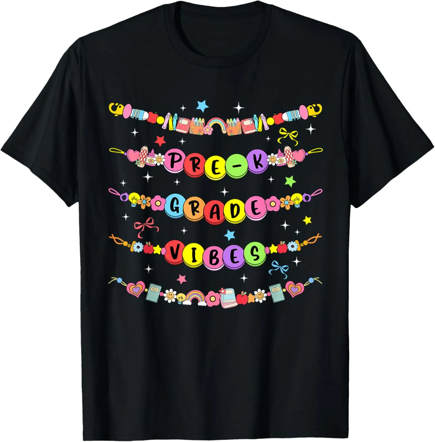 Pre-K Vibes Friendship Bracelets Back To School T-Shirt