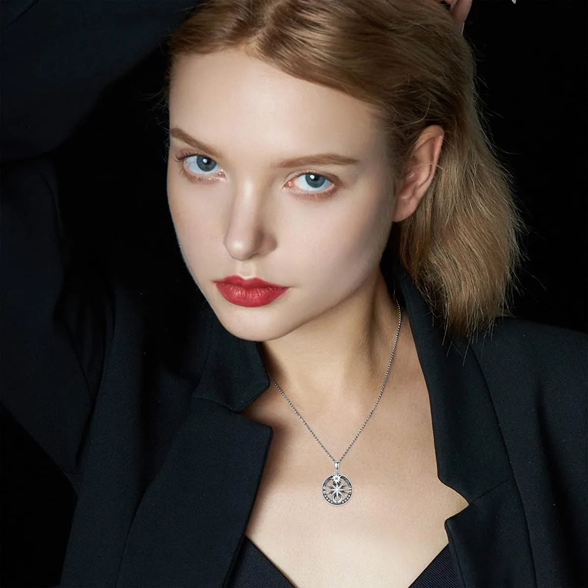PROESS I'd be Lost without You Compass Necklace for Women Sterling Silver 2023 Inspirational Graduation Nautical Compass Jewelry Gifts for Couple Men