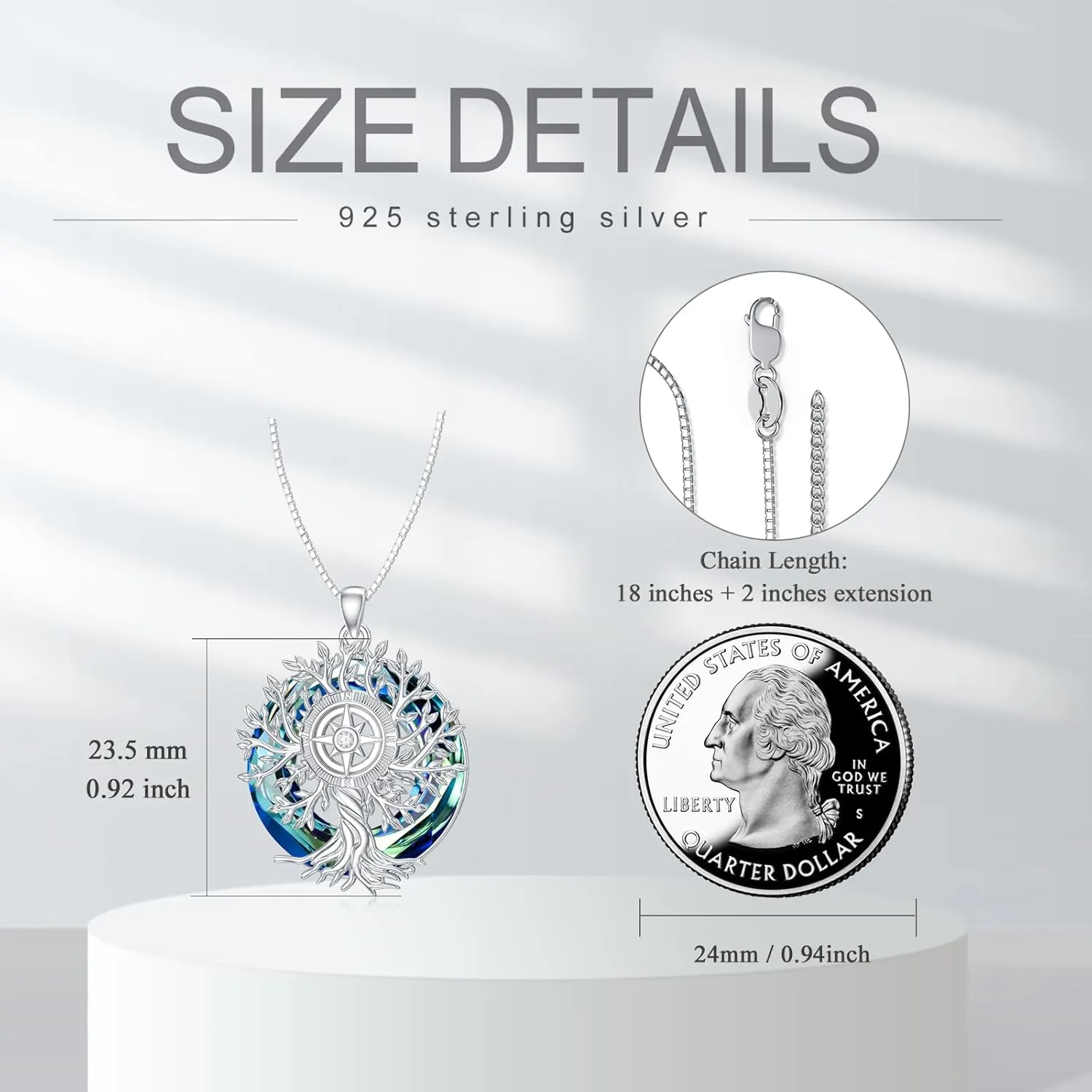 PROESS I'd be Lost without You Compass Necklace for Women Sterling Silver 2023 Inspirational Graduation Nautical Compass Jewelry Gifts for Couple Men