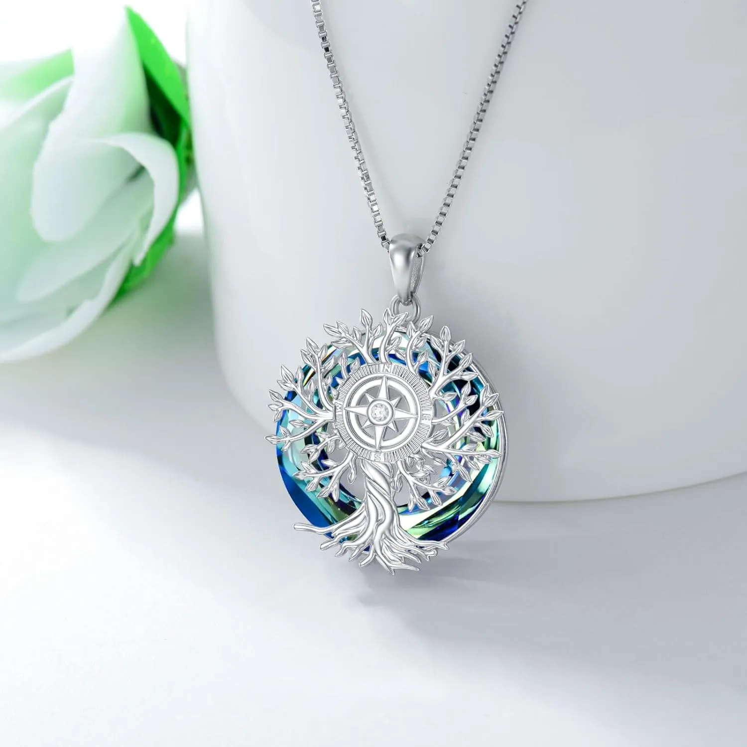 PROESS I'd be Lost without You Compass Necklace for Women Sterling Silver 2023 Inspirational Graduation Nautical Compass Jewelry Gifts for Couple Men