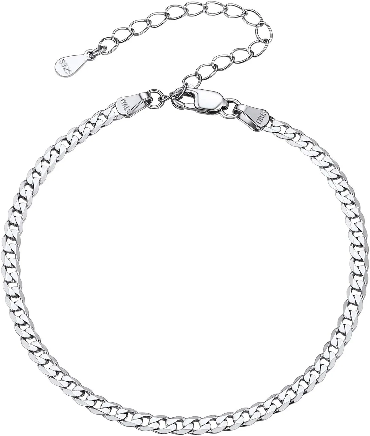 PROSILVER 925 Sterling Silver Ankle Bracelets For Women, Stylish Chain Anklets, Summer Beach Jewelry, 8.6-10.6 Inch Adjustable, Come with Box