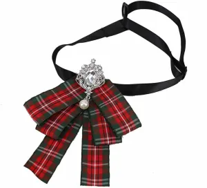 Psivika Womens Bow Tie Brooch Ribbon Bowknot Brooch Pins Crystal Pre Tied BowTie Collar Neck Bow Brooch Pins