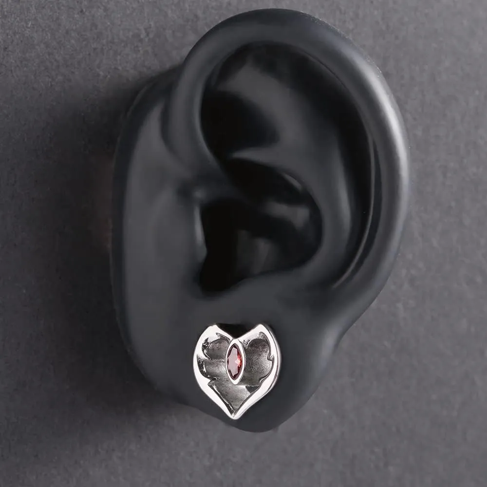 PUNKYOUTH 2PCS Ear Gauges Double Flared Plugs Sweet Cool Ear Stretcher Expander Heart Shape Gauge Earrings For Women Cute Piercings 0g-1"