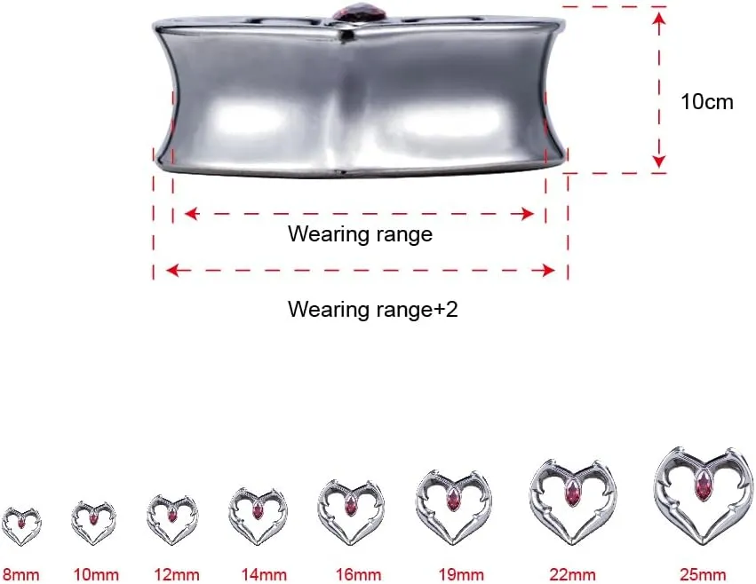 PUNKYOUTH 2PCS Ear Gauges Double Flared Plugs Sweet Cool Ear Stretcher Expander Heart Shape Gauge Earrings For Women Cute Piercings 0g-1"