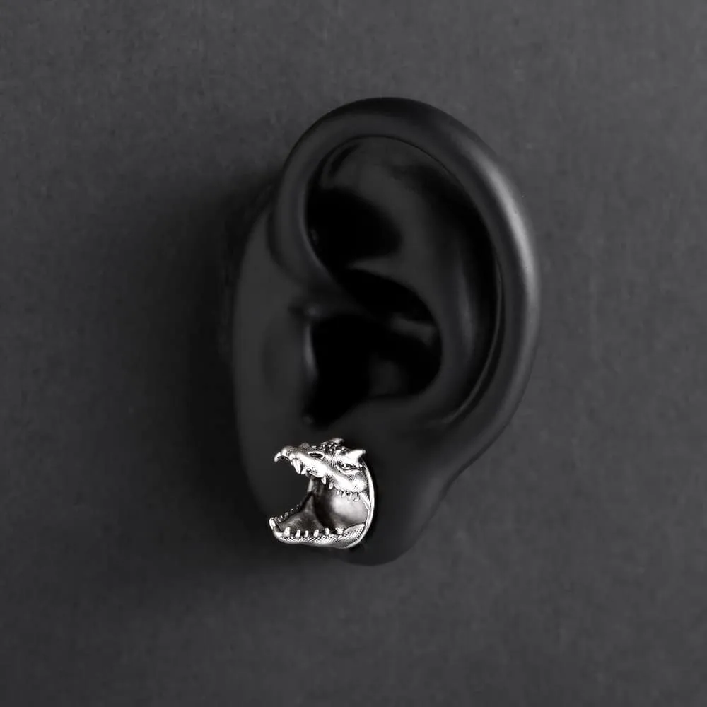 PUNKYOUTH 2PCS Punk Dragon Ear Gauges Hollow Double Flared Plugs Tunnels Cool Brass Hangers Ear Stretcher Expander Earrings For Women Men Gauge 8mm-25mm