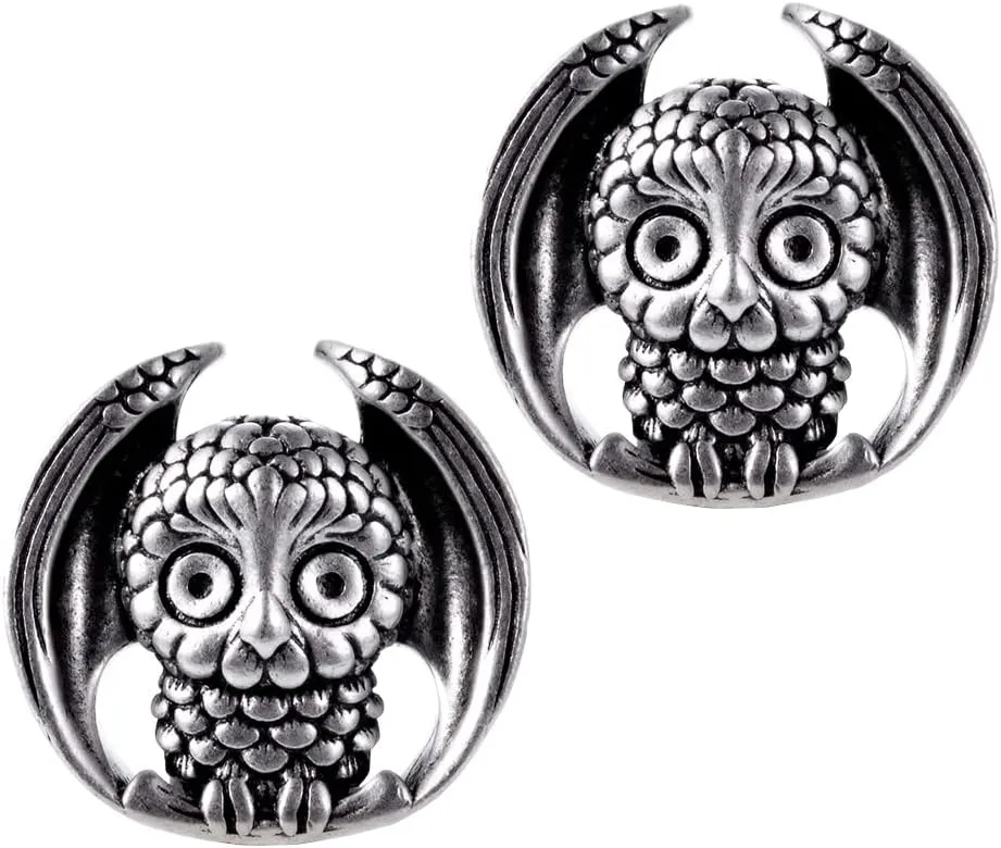 PUNKYOUTH 2PCS Saddle Plugs Tunnels Opening Ear Gauges Retro Brass Ear Stretcher Expander Earrings Hangers Body Piercing Jewelry 8mm-25mm