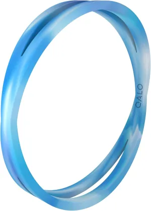 QALO Women's Eva, Glow or Holographic Silicone Bracelet, Ultra Comfortable Women's Bangle, Durable, Water Resistant Bracelet, White Zaha, Medium/Large