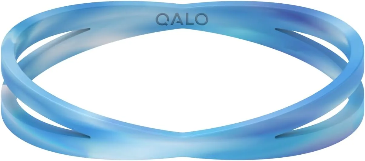 QALO Women's Eva, Glow or Holographic Silicone Bracelet, Ultra Comfortable Women's Bangle, Durable, Water Resistant Bracelet, White Zaha, Medium/Large