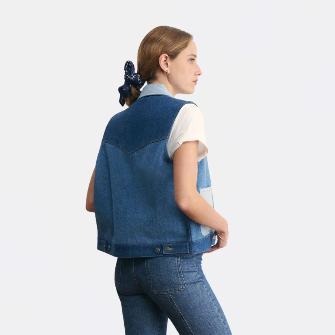 "Patch Coeur" Duca Patchwork Denim Jacket (Denim Patchwork)